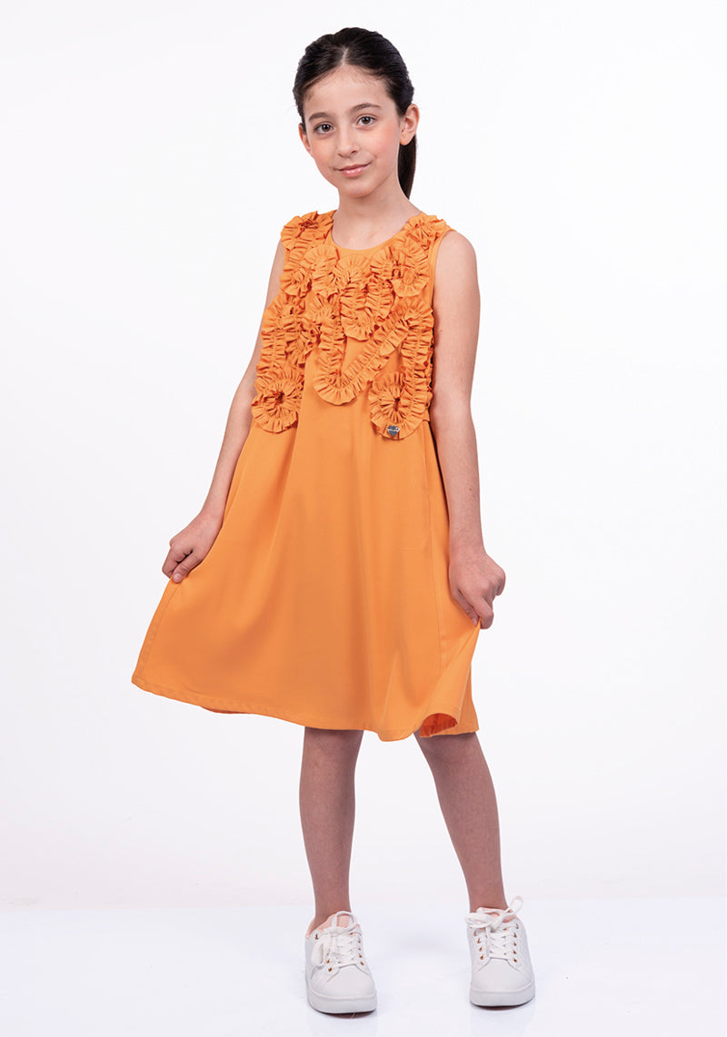 Alice Pi | Abito arancio rouches bambina