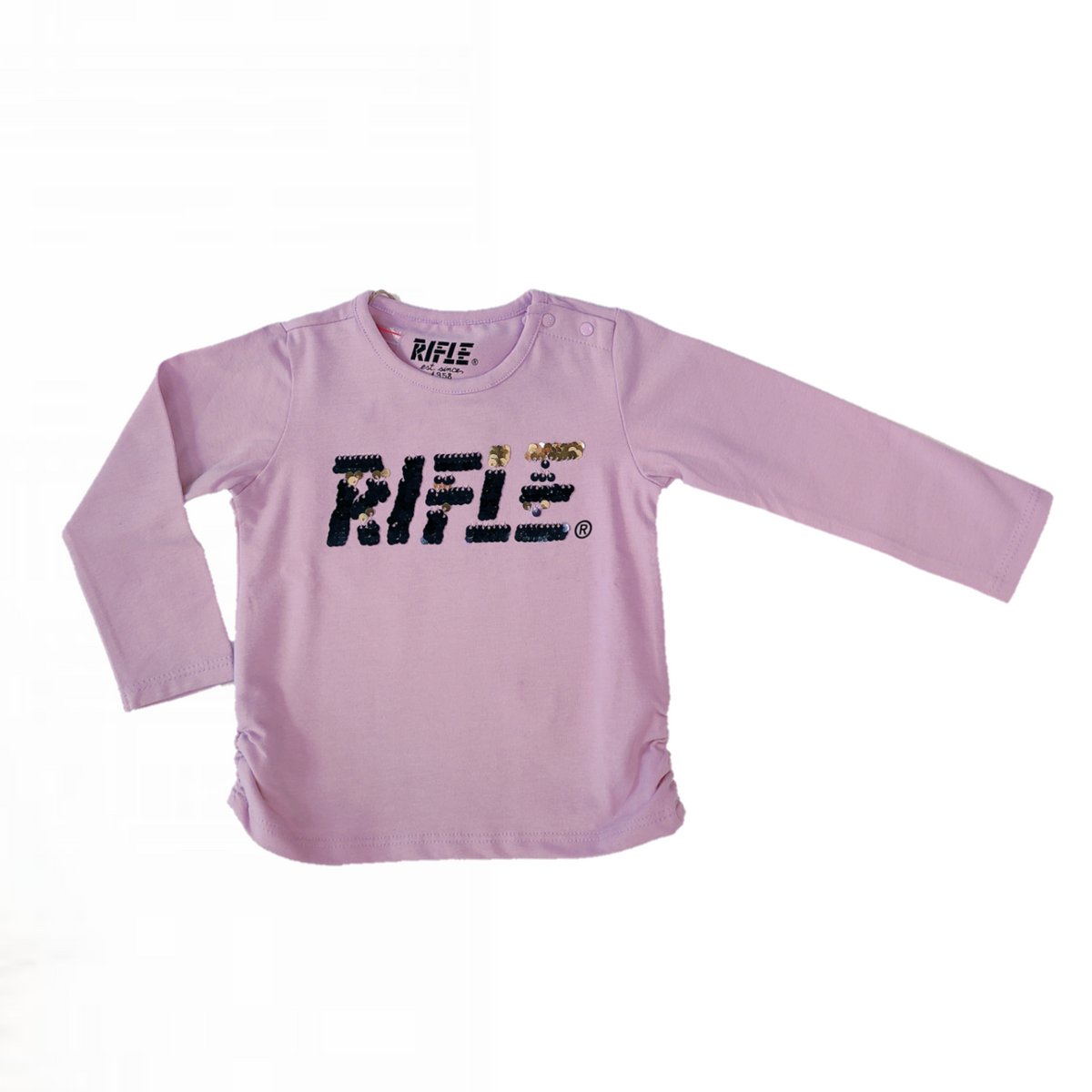 T-shirt m/l rosa ricamo paillettes Rifle