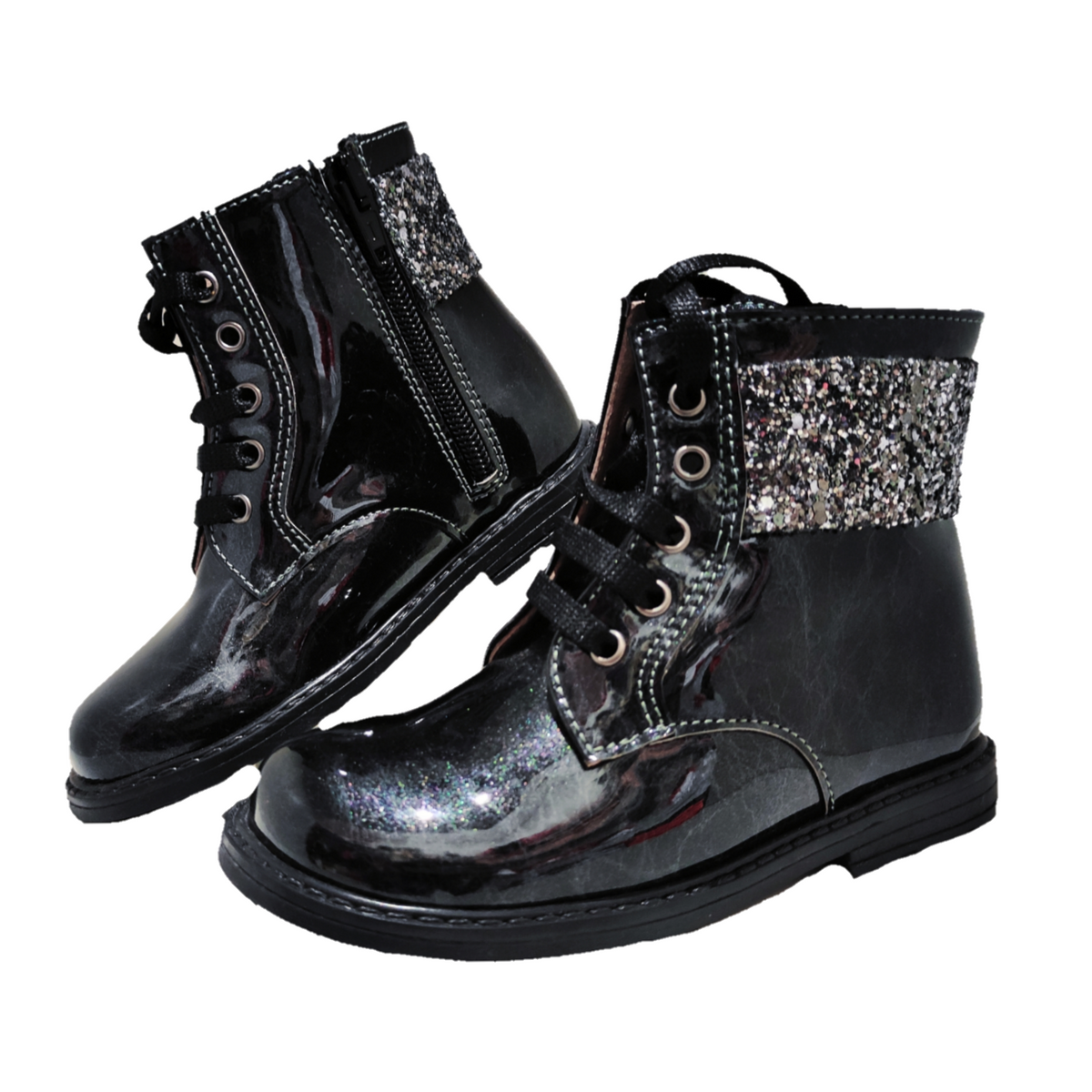 Stivaletto nero glitter bambina