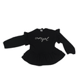 T-shirt rouches nera bambina