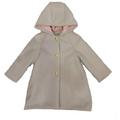 Ambarabà | Cappotto tortora con cappuccio bambina