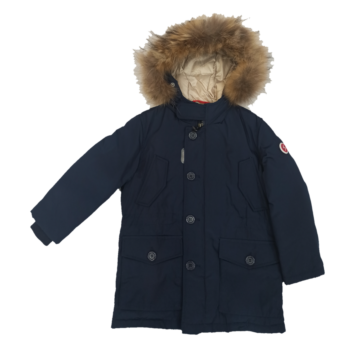 Parka piuma d'oca blu bambino