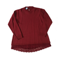 Maglia bordeaux con pizzo bambina