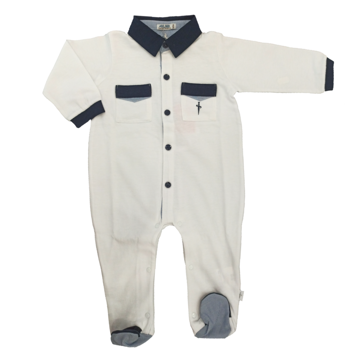 Paciotti | Tutina bianca blu cotone