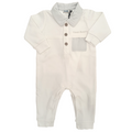 Paciotti | Tutina bianca grigia cotone neonato