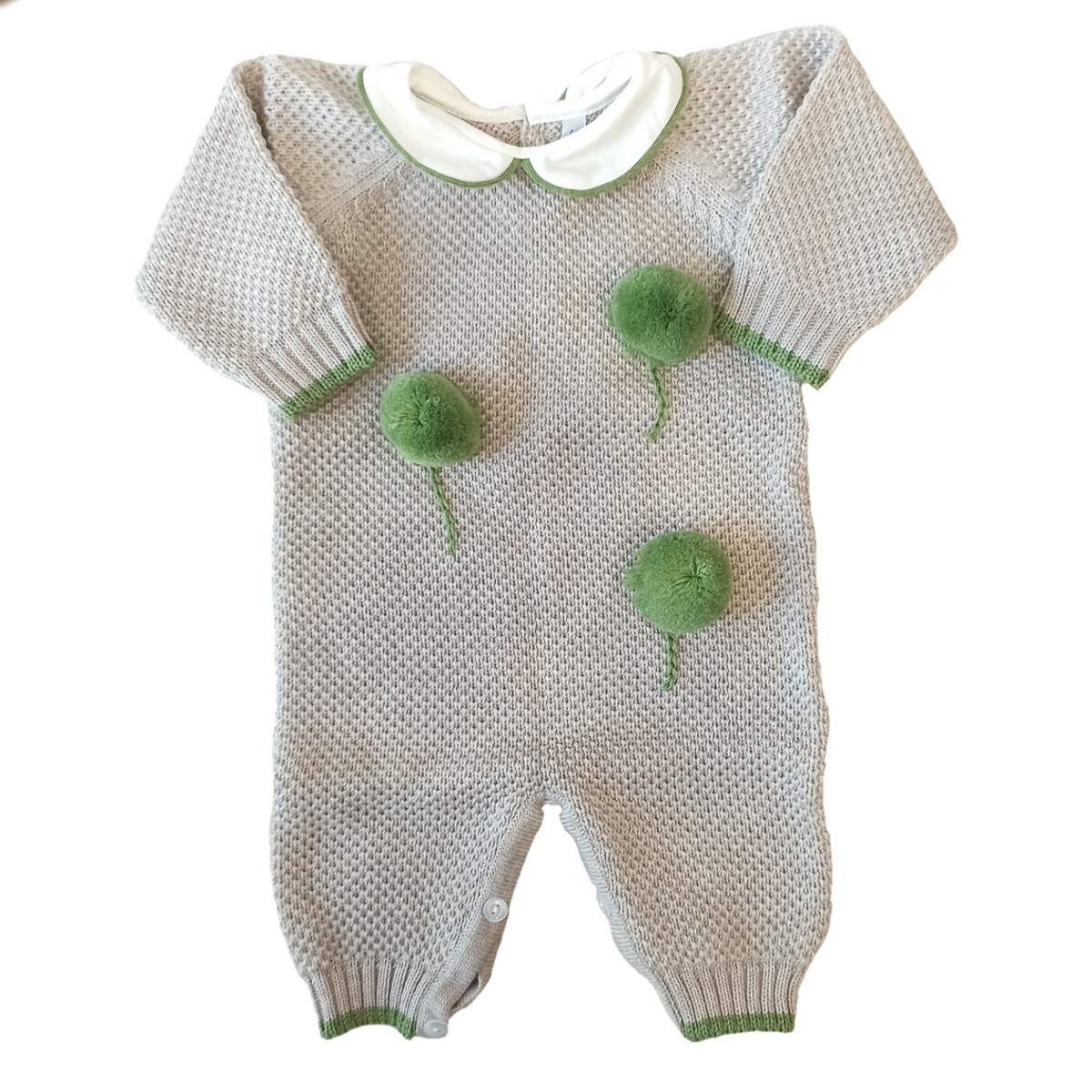 Bebè di Almy | Tutina neonato lana miele verde