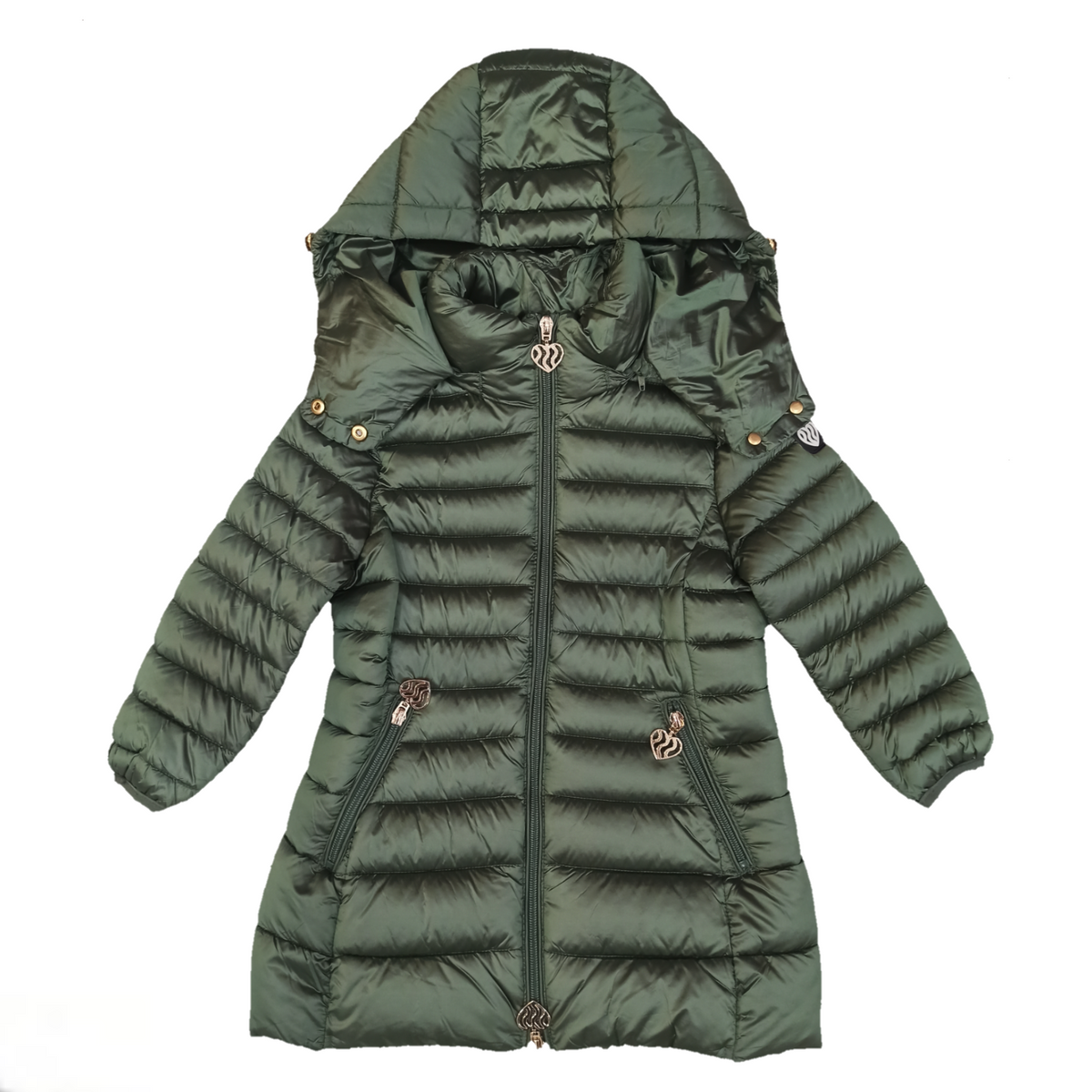 Giubbotto lungo verde bambina