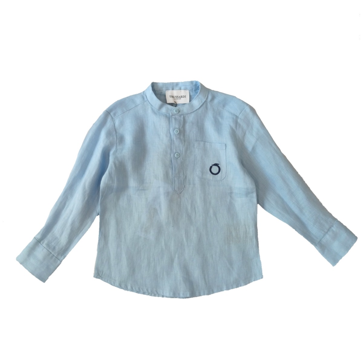 Trussardi | Camicia lino coreana celeste neonato