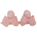 Bebè di Almy | Scarpine neonata lana rosa con fiocco