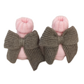 Bebè di Almy | Scarpine lana rosa biscotto con fiocco