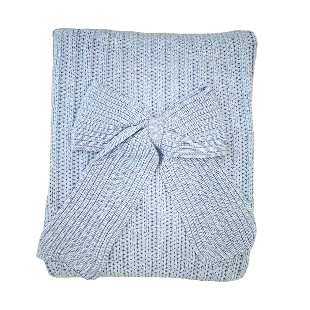 Bebè di Almy | Copertina lana celeste fiocco