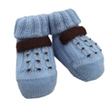 Scarpine lana neonato celeste marrone