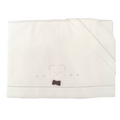 Lenzuolo carrozzino bianco orsetto papillon marrone