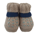 Scarpine lana neonato beige verde blu