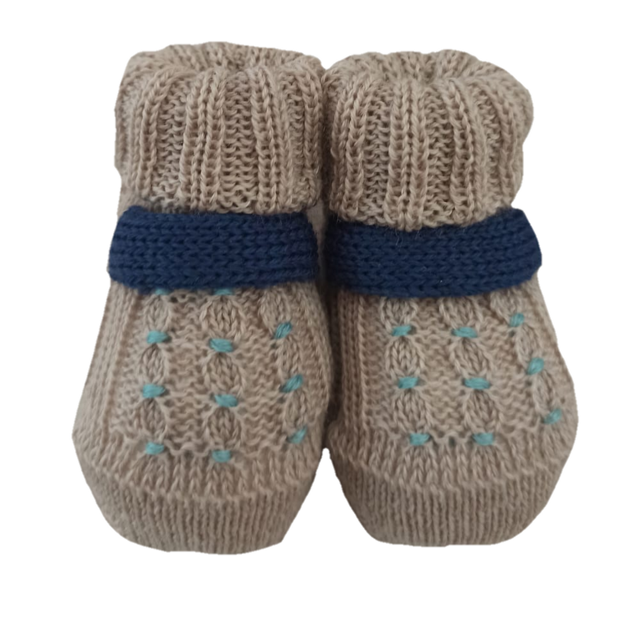 Scarpine lana neonato beige verde blu