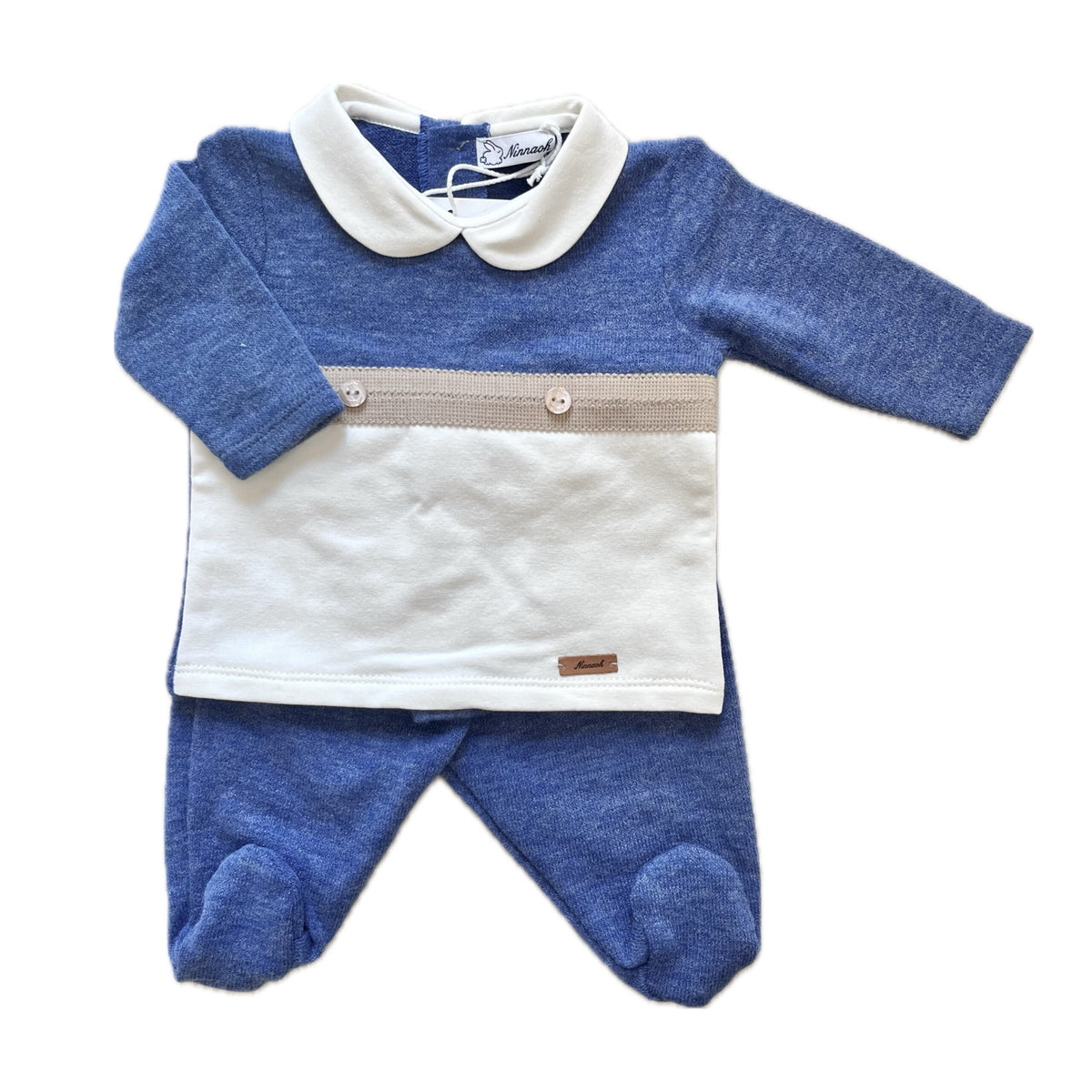 Ninnaoh | Completo nascita bianco blu neonato