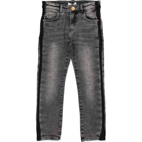 Jeans nero bande laterali
