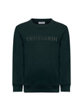 Trussardi | Felpa bambino verde bosco garzata