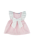 Abito neonata cotone rosa con fiocco