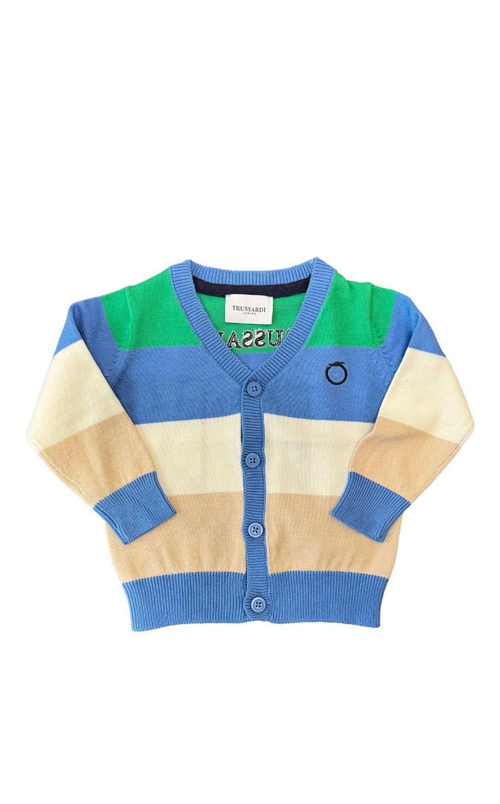 Trussardi | Cardigan righe azzurro verde