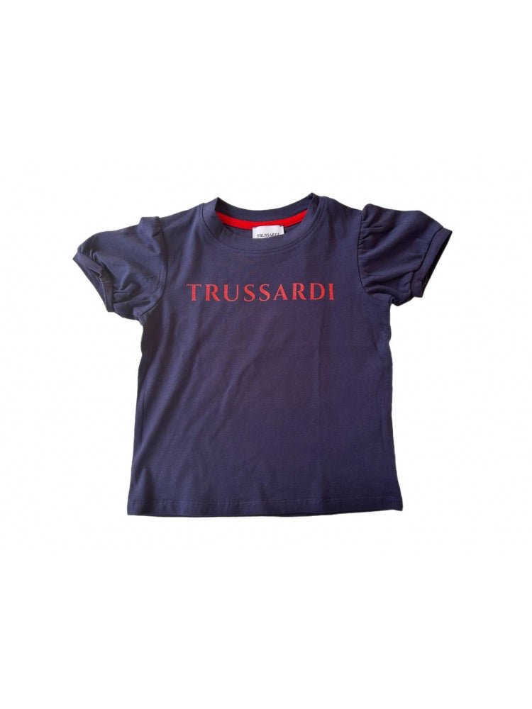 Trussardi | T-shirt blu manica sbuffo