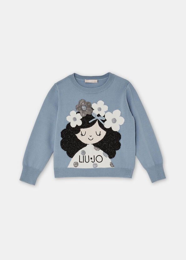 Liujo | Maglione celeste bambola bambina