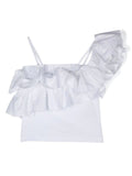 Patrizia Pepe | Top monospalla rouche bianco bambina