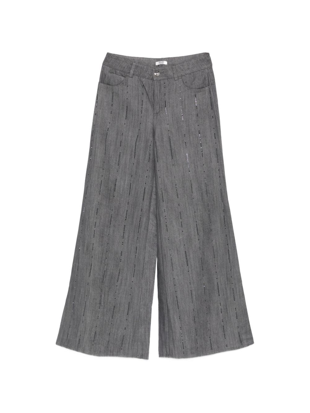 Liujo | Pantalone palazzo grigio strass