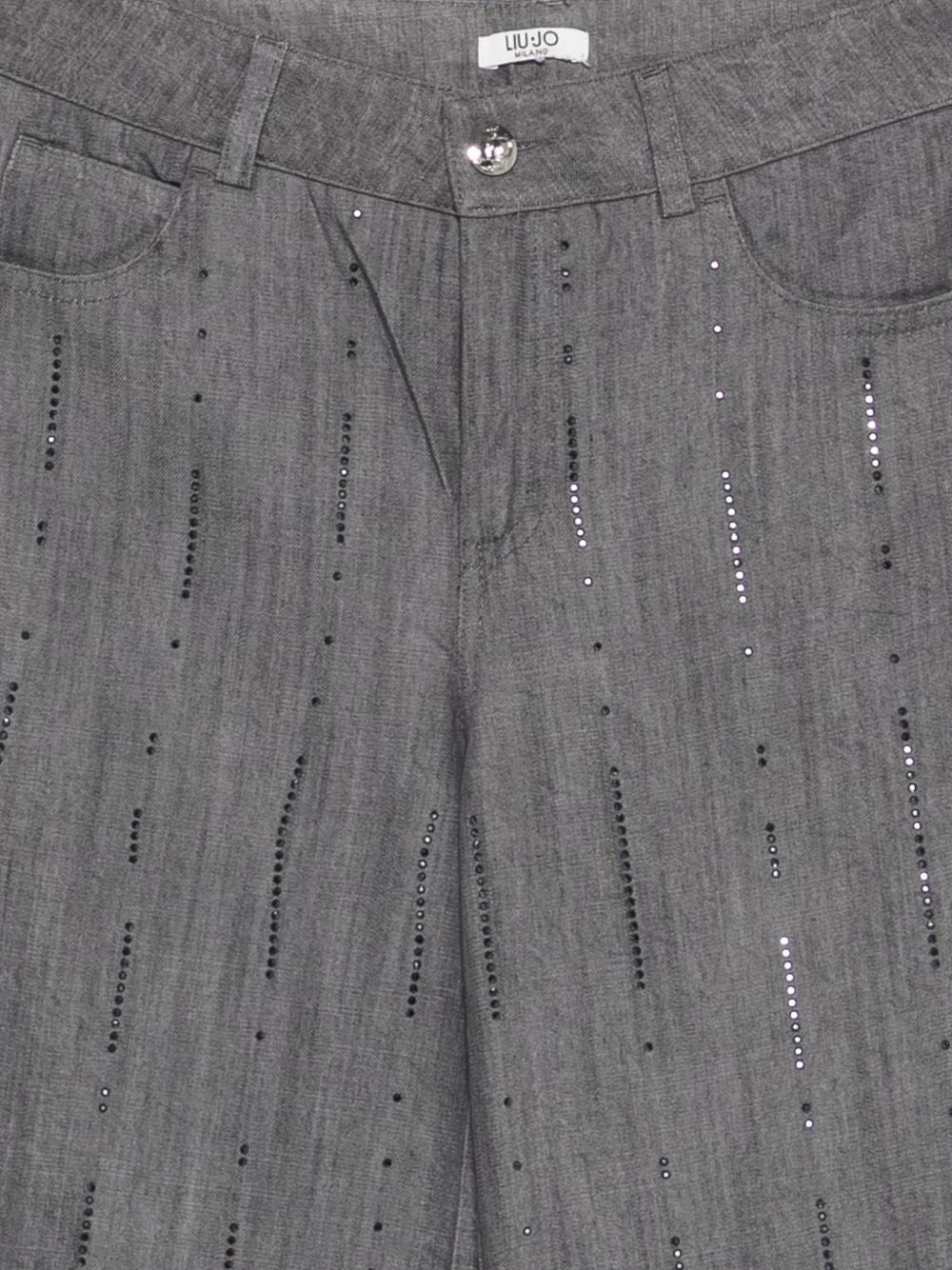 Liujo | Pantalone palazzo grigio strass