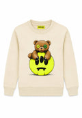 Barrow | Felpa beige orso girocollo