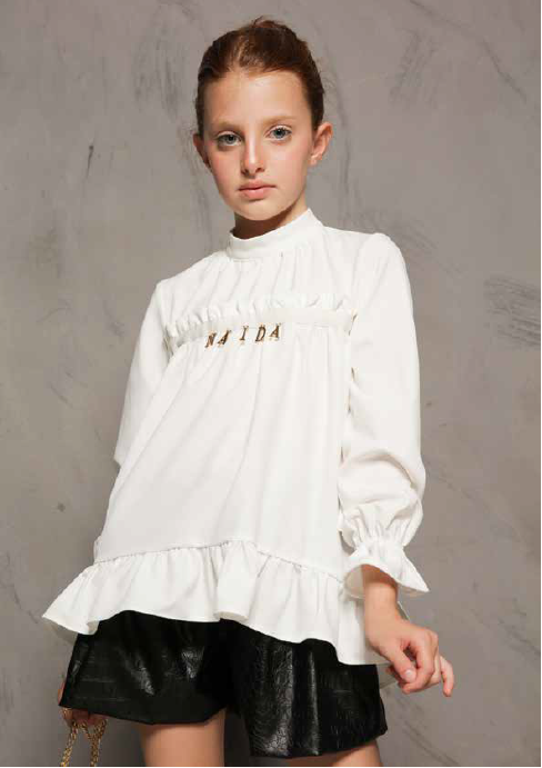 Naida | Camicia bianca rouches