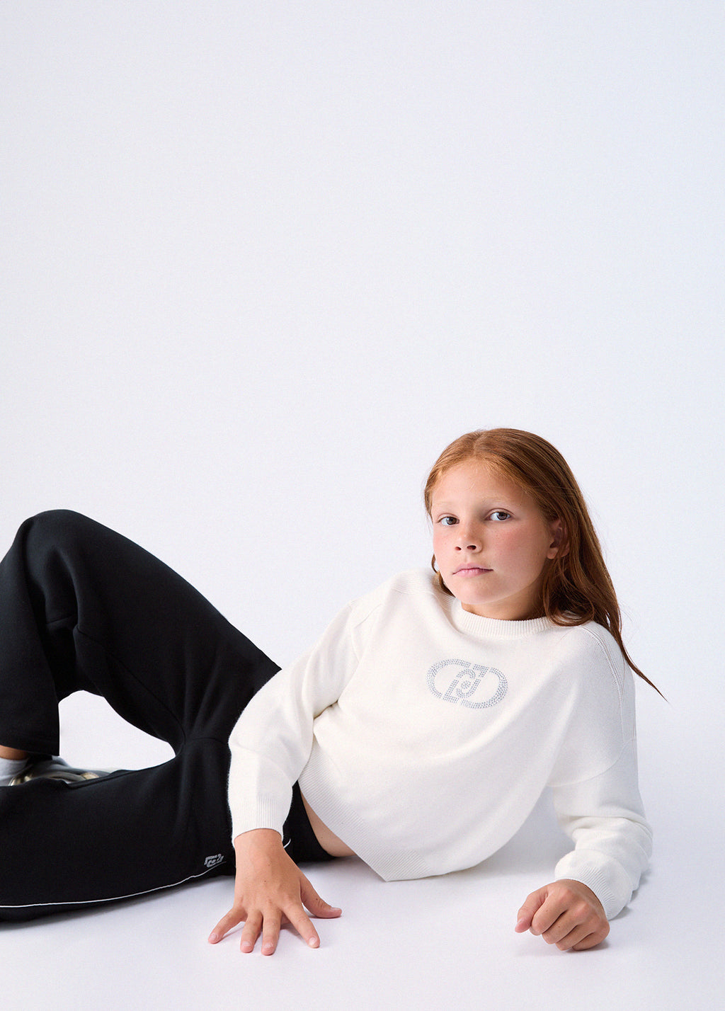 Liujo | Maglione panna logo strass