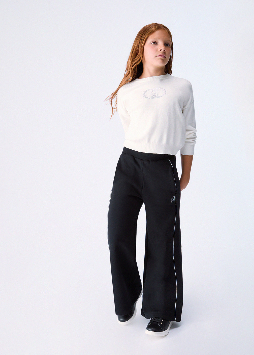 Liujo | Maglione panna logo strass