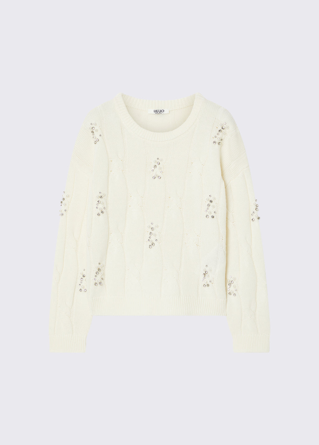 Liujo | Maglione panna trecce strass