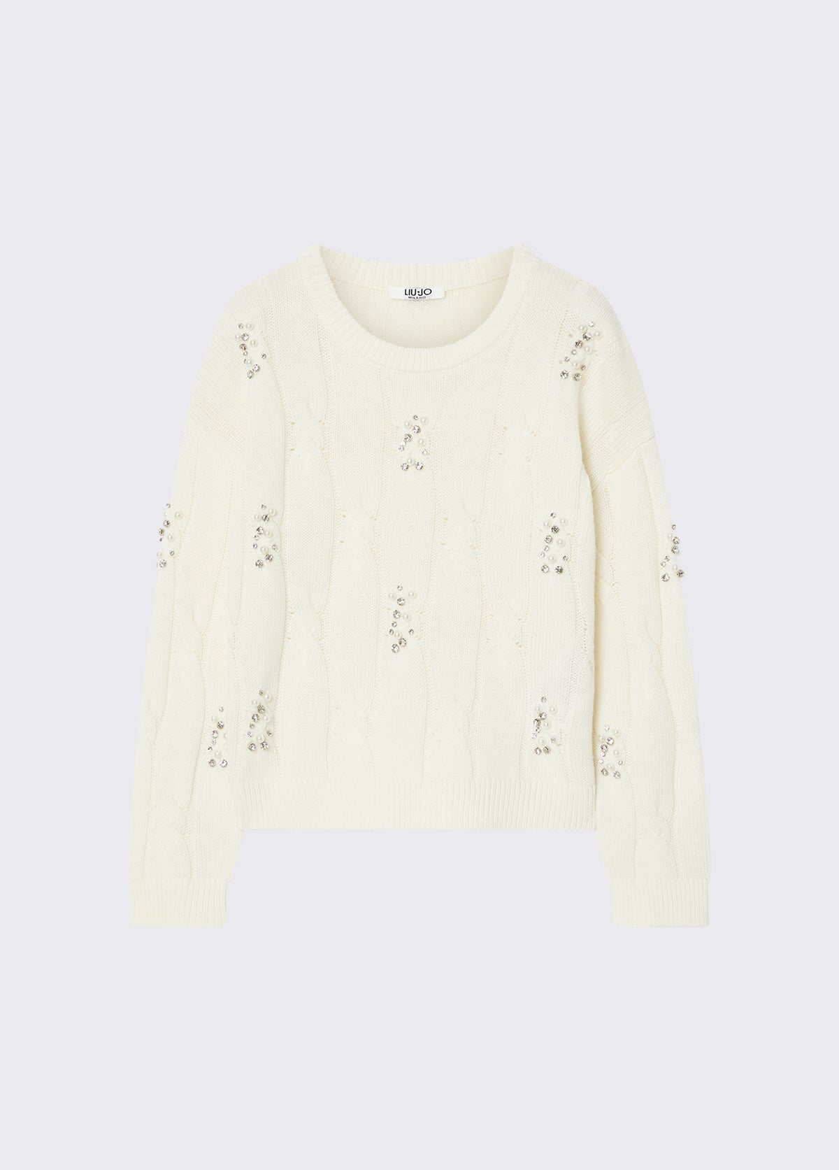 Liujo | Maglione panna trecce strass
