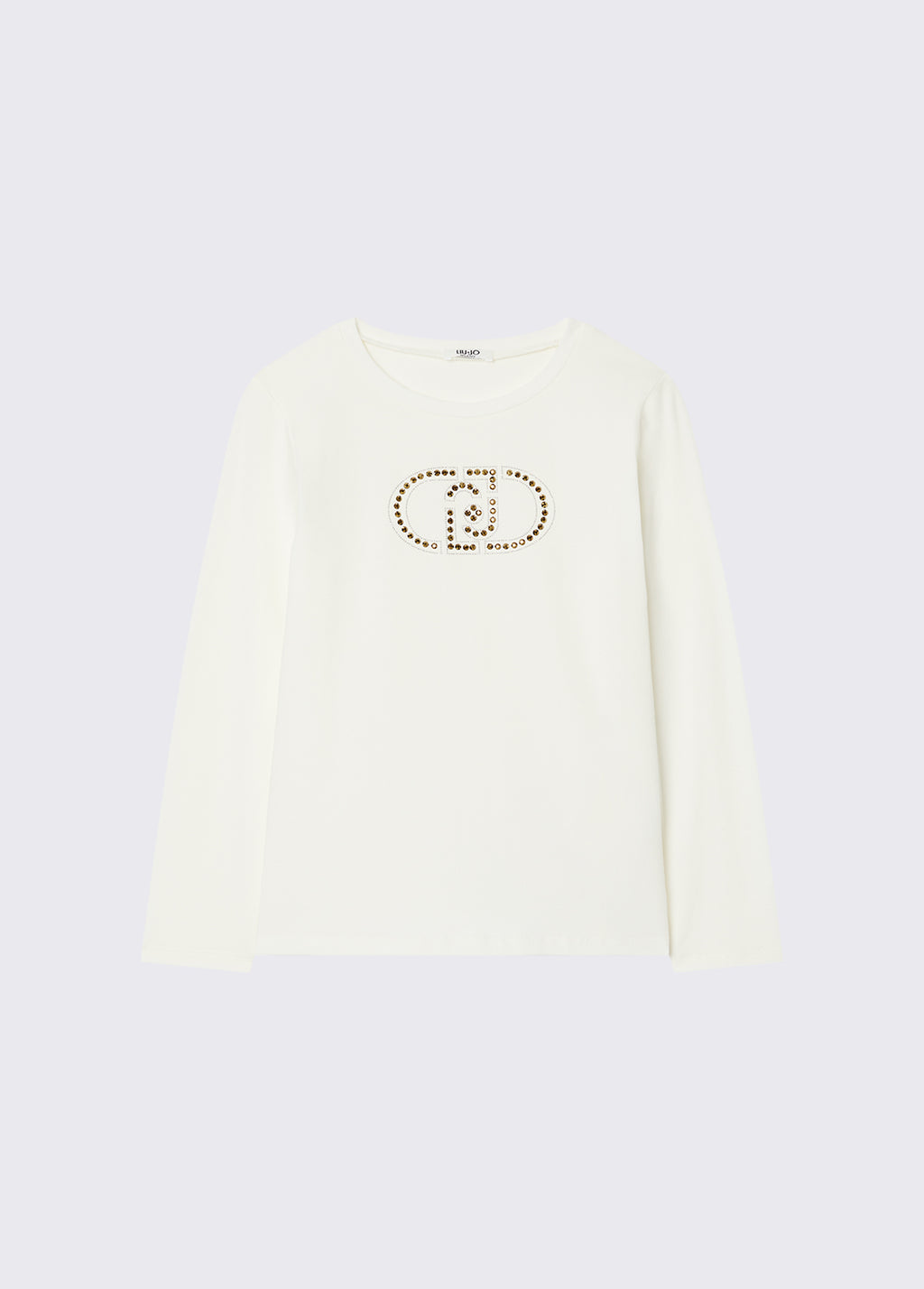 LiuJo | T-shirt bianca logo strass