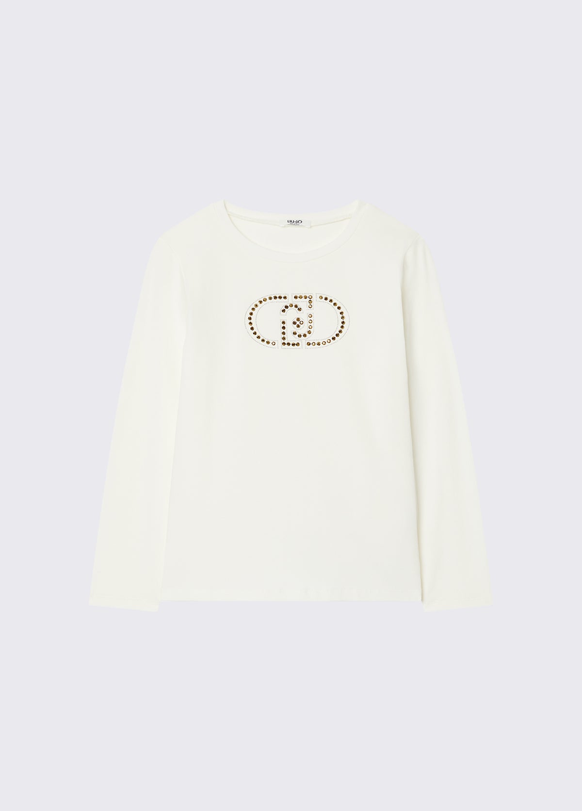 LiuJo | T-shirt bianca logo strass