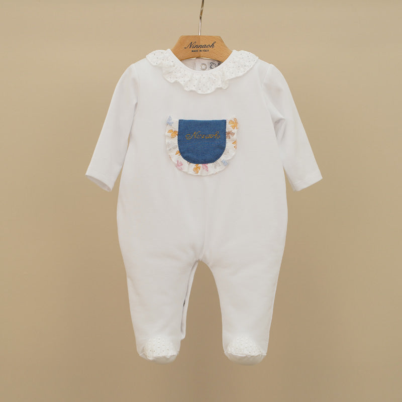 Ninnaoh | Tutina neonata cotone tasca jeans