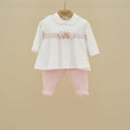 Ninnaoh | Completo nascita bianco rosa neonata