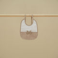 Bavetta bianca beige lino neonato
