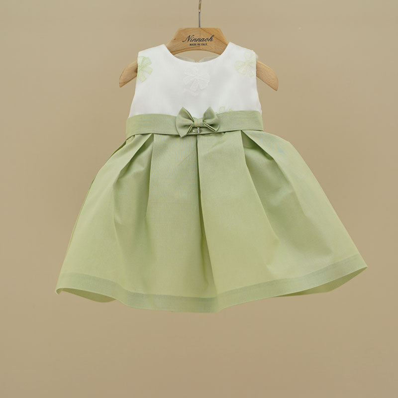 Ninnaoh | Abito verde ricamato bambina