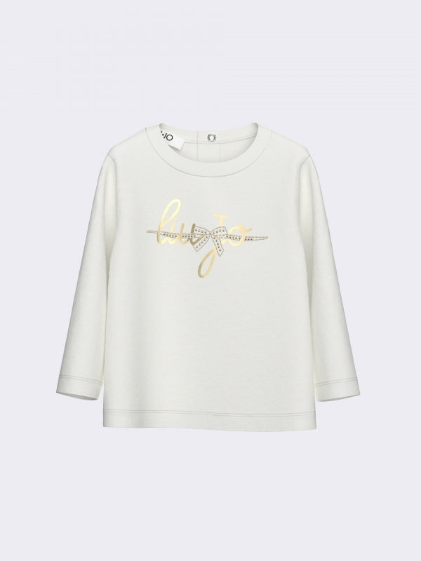 LiuJo | T-shirt panna oro neonata