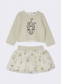 LiuJo | Completo maglia + gonna tulle oro