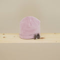 Ninnaoh | Cappellino neonata ciniglia rosa fiocchetto