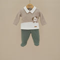 Ninnaoh | Completo nascita panna verde beige cagnolino