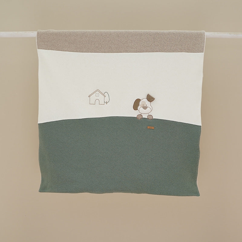 Ninnaoh | Copertina panna beige verde cagnolino