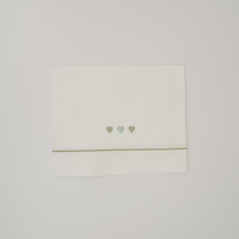 Ninnaoh Pure Love | Lenzuolo bianco verde cuori