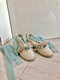 Juana Sanchez | Espadrillas cerimonia bambina verde tiffany