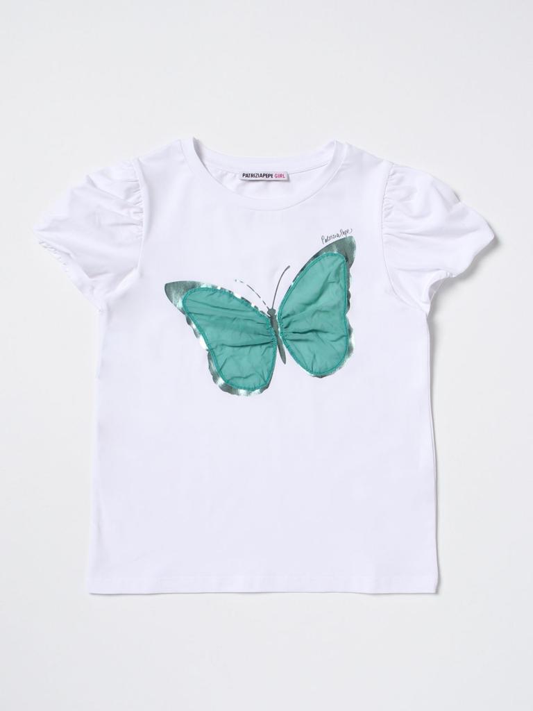 Patrizia Pepe | T-shirt bianca farfalla verde