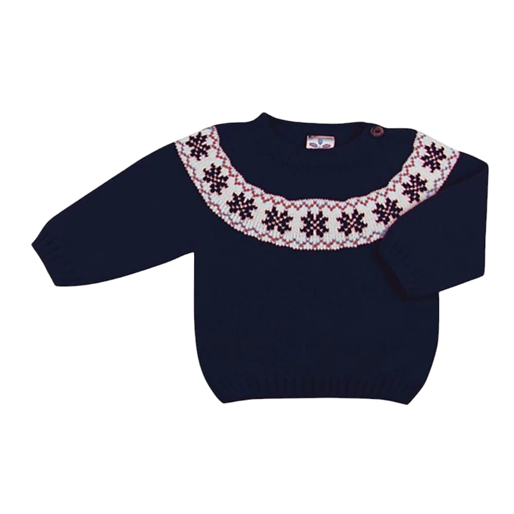 Maglione blu fiocchi di neve bambino/a